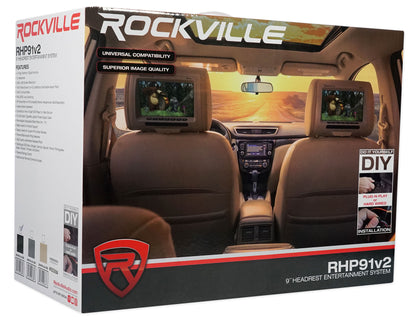 RHP91-BK Black Headrest Monitors + RFH3 IR Headphones 2-Pack Bundle