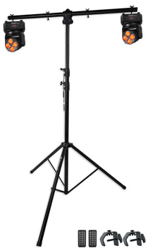 RockOn-7 Moving Head 2-Pack + RVLS1 Lighting Stand Bundle
