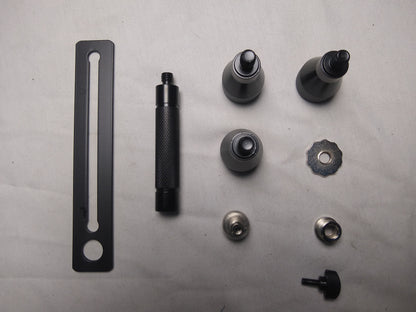 ROCKSHIELD 3 HARDWARE (inlcudes black pole,small railing, 3/8-5/8 adapter, silver screws and washer, and small tightening knob and 3 large knobs