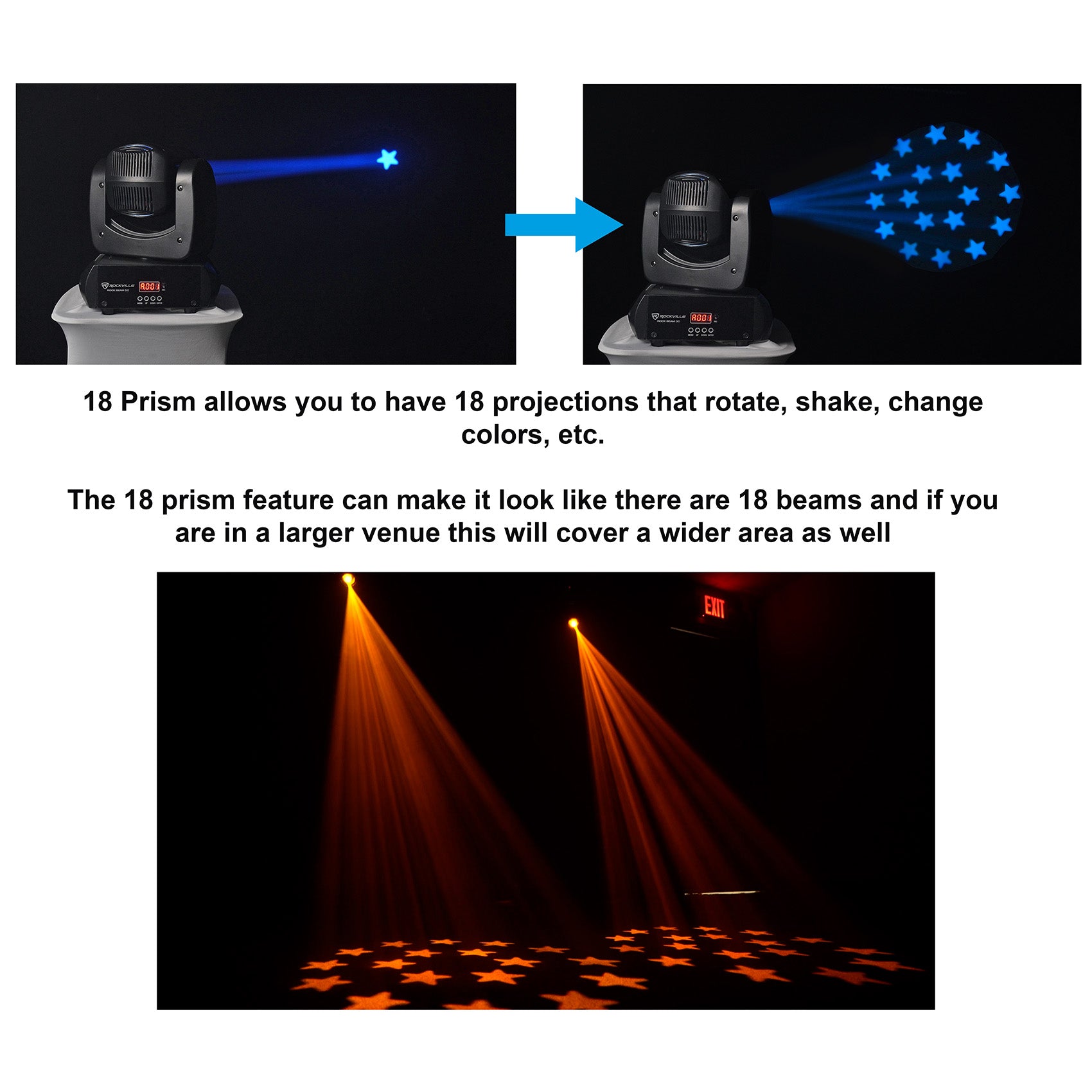 Rock Beam DC Lights 2-Pack + RTP32W Totems + RFAAW Facade + Battery Par 50 2-Pack Bundle