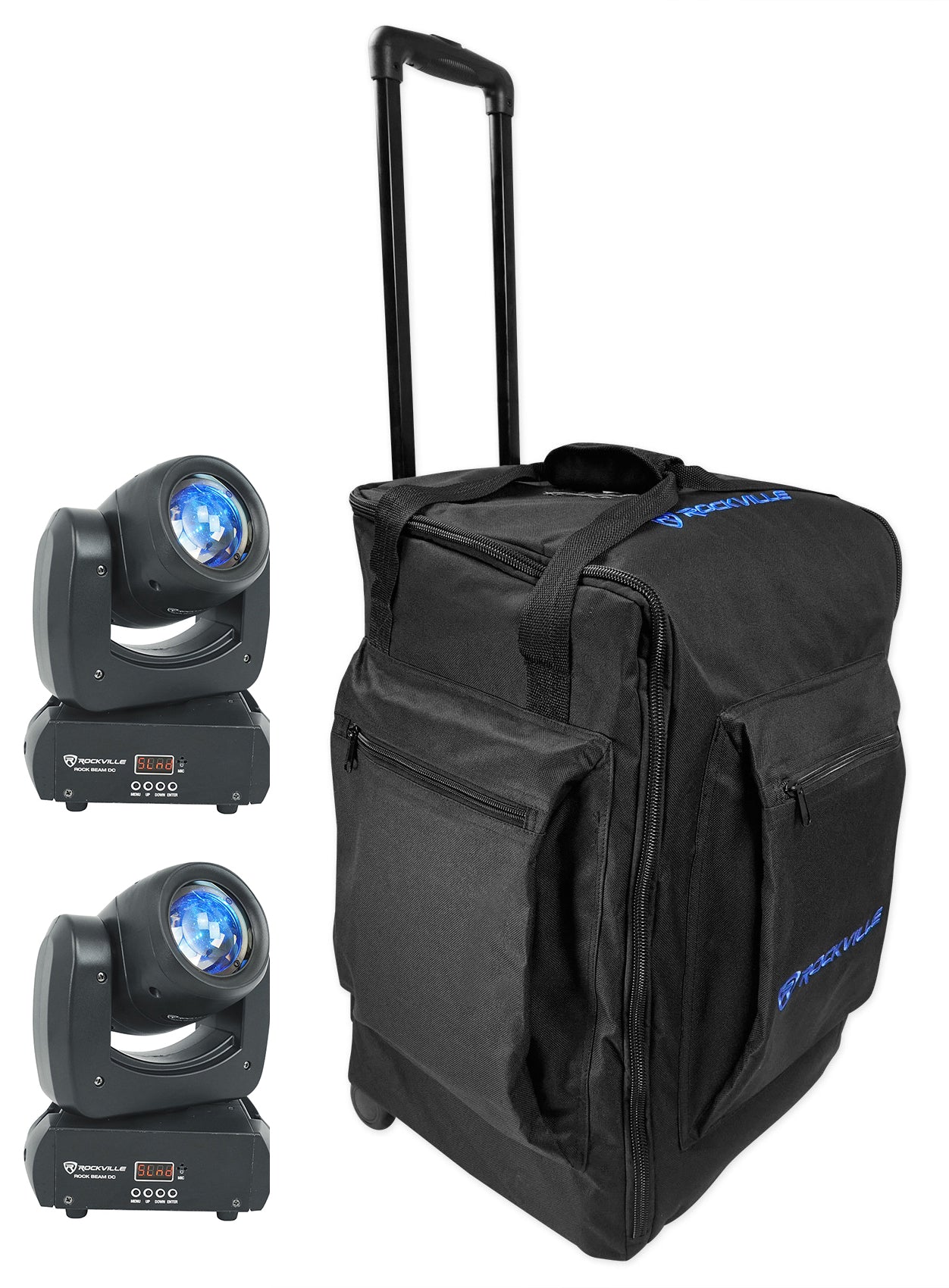 Rock Beam DC 2-Pack + RLB50 Rolling Lighting Bag Bundle