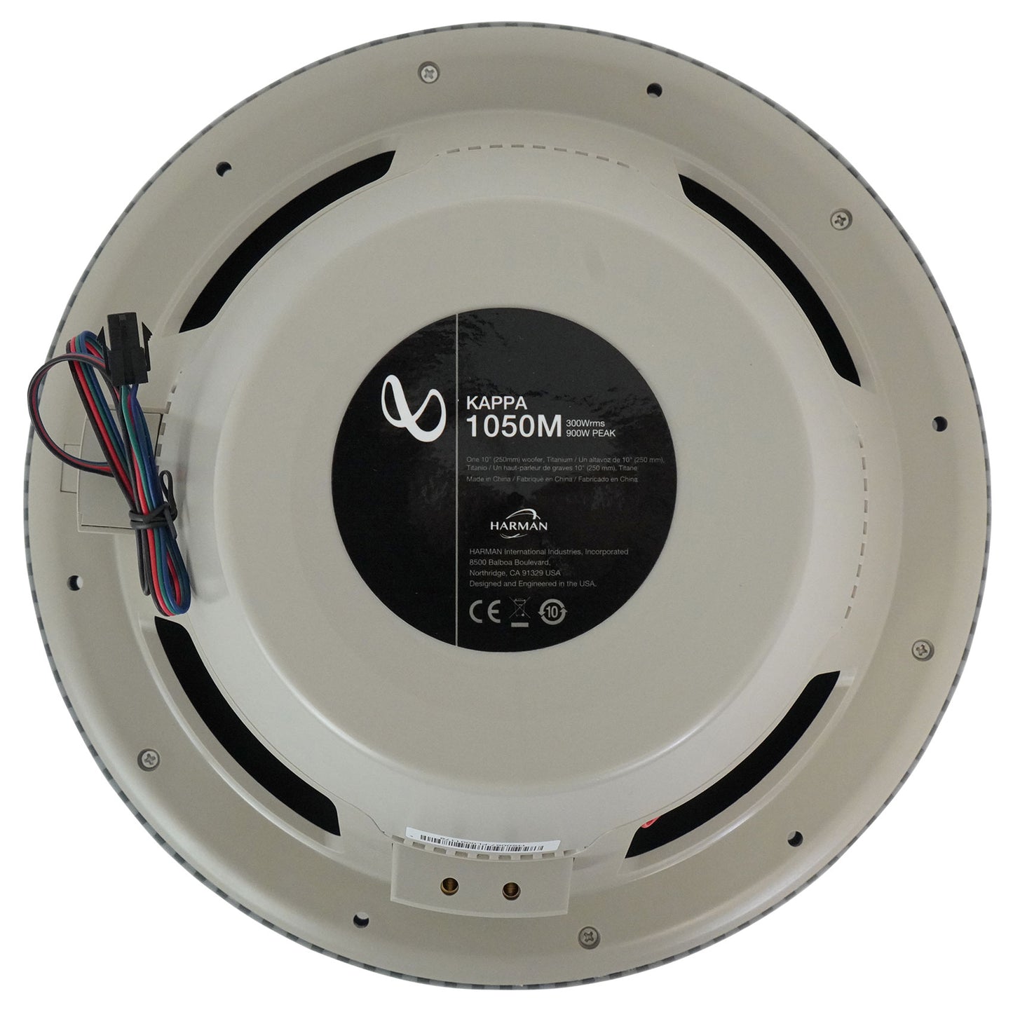 Infinity KAPPA 1050M 10" 900 Watt Marine Subwoofer w/ RGB Lighting+Speaker Wire