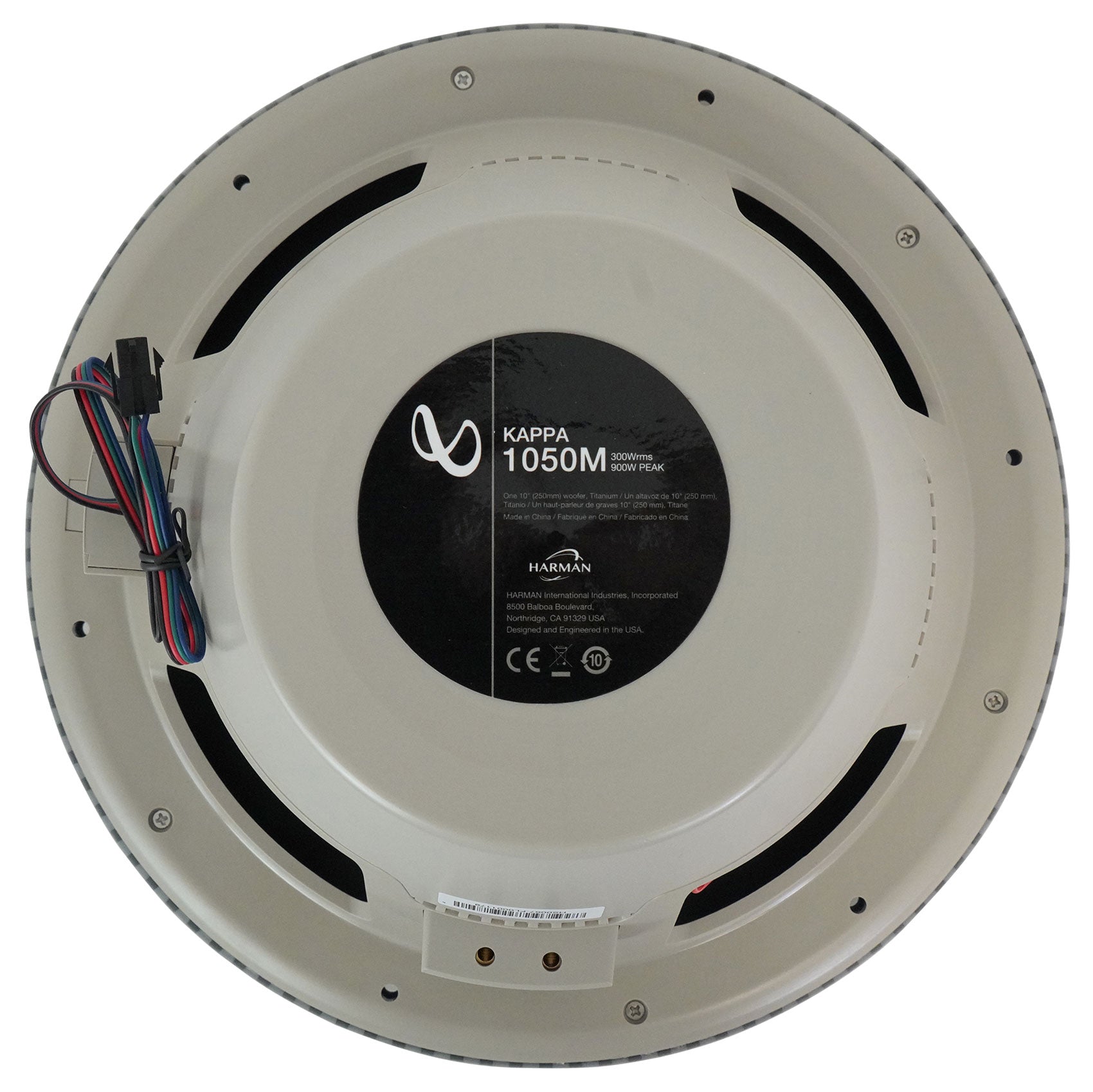 Infinity KAPPA 1050M 10" 900 Watt Marine Subwoofer w/ RGB Lighting+Speaker Wire