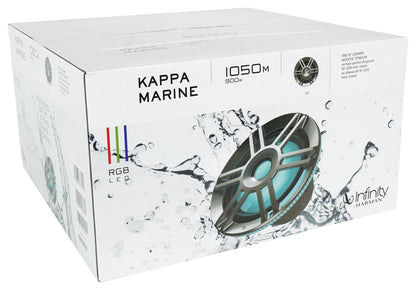 Infinity KAPPA 1050M 10" 900 Watt Marine Subwoofer w/ RGB Lighting+Speaker Wire