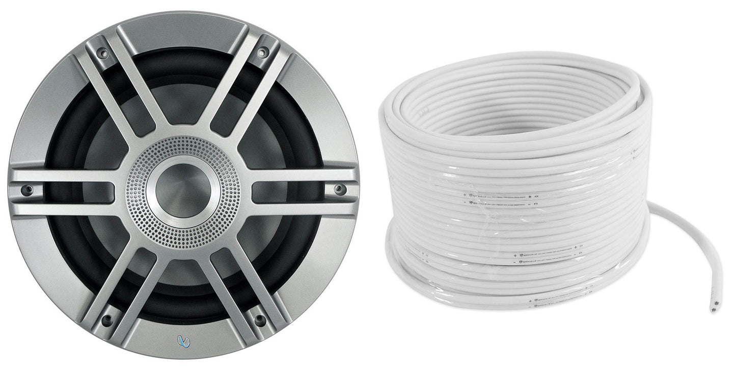 Infinity KAPPA 1050M 10" 900 Watt Marine Subwoofer w/ RGB Lighting+Speaker Wire