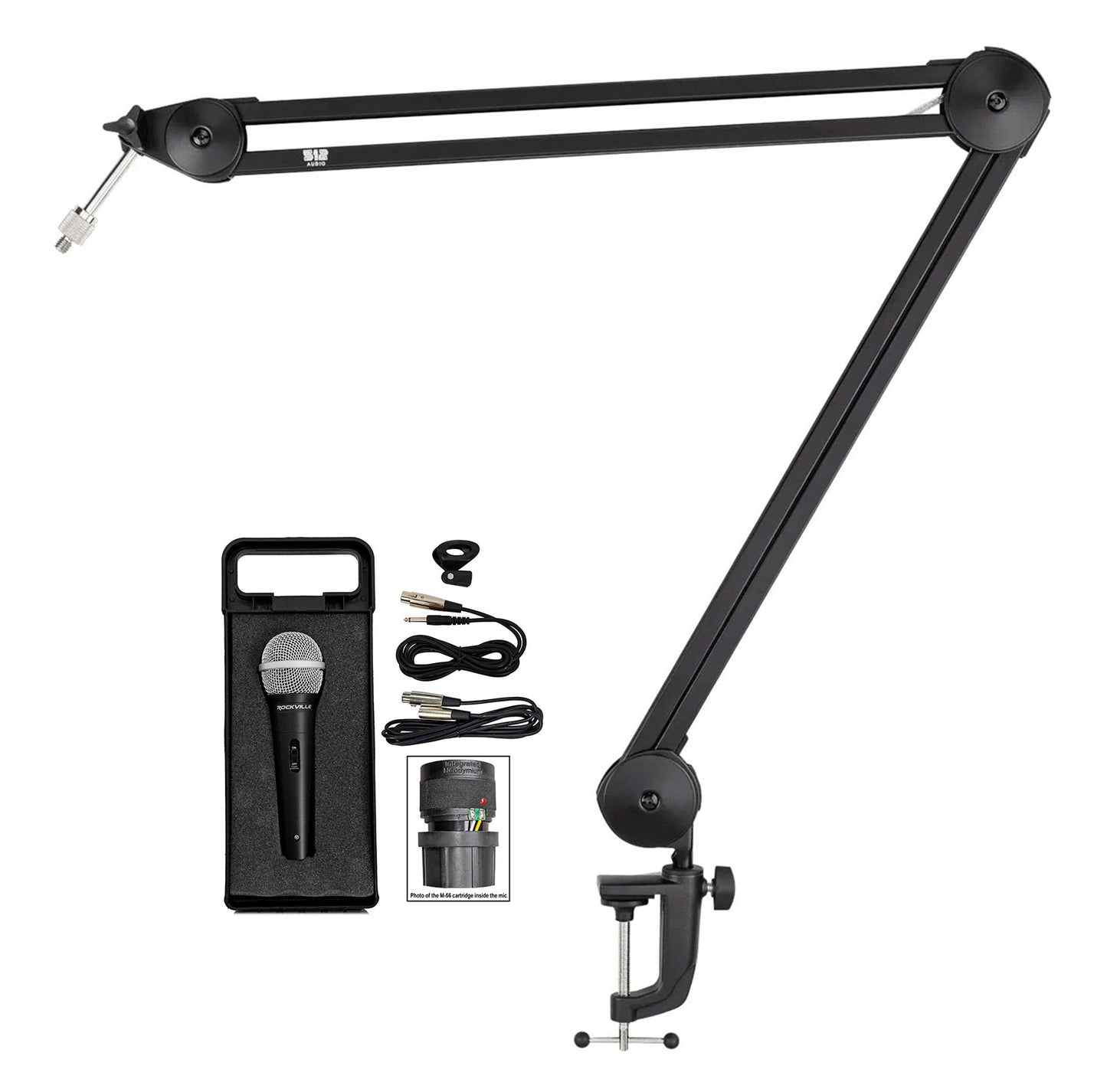 RMC-XLR Microphone + 512-BBA Boom Arm Bundle