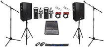RSG15 15" Speakers 2-Pack + RPM870 Mixer, Mics, Stands Bundle
