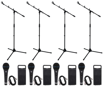 RMM‑XLR 4-Pack + Tripod Boom Stands 2-Pack Bundle