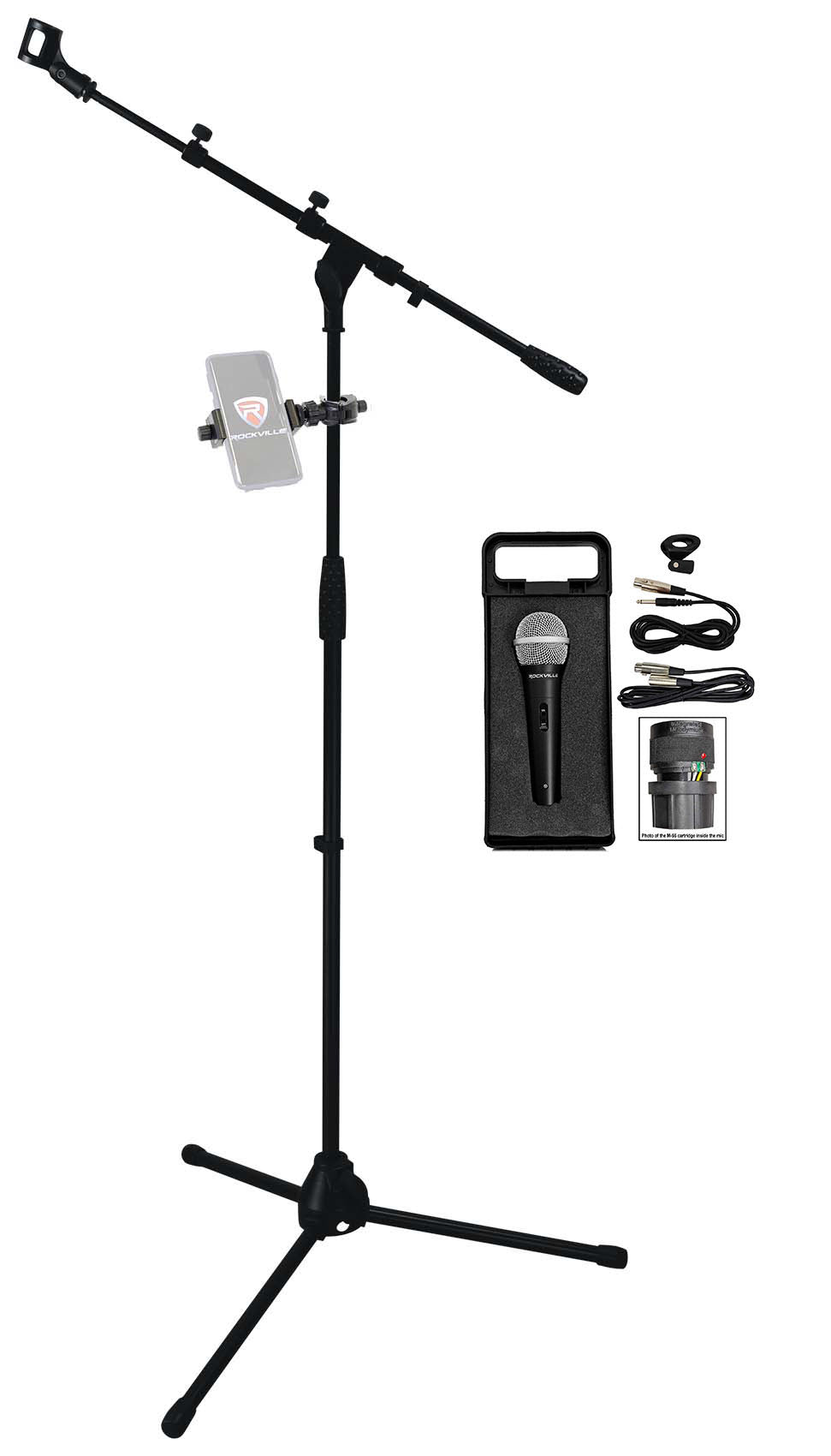 RVMIC1 V2 Mic Stand + IPS55 Mount + RMC-XLR Microphone Bundle