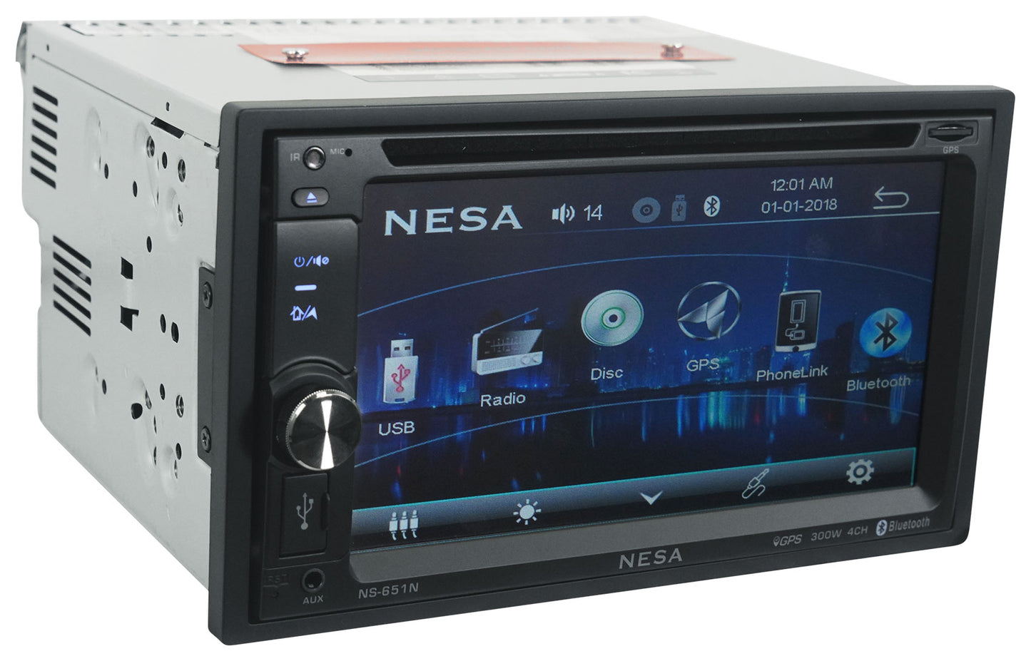 NESA NS-651N 6.5" Car Monitor w/DVD/Bluetooth/GPS/Android PhoneLink+Backup Cam