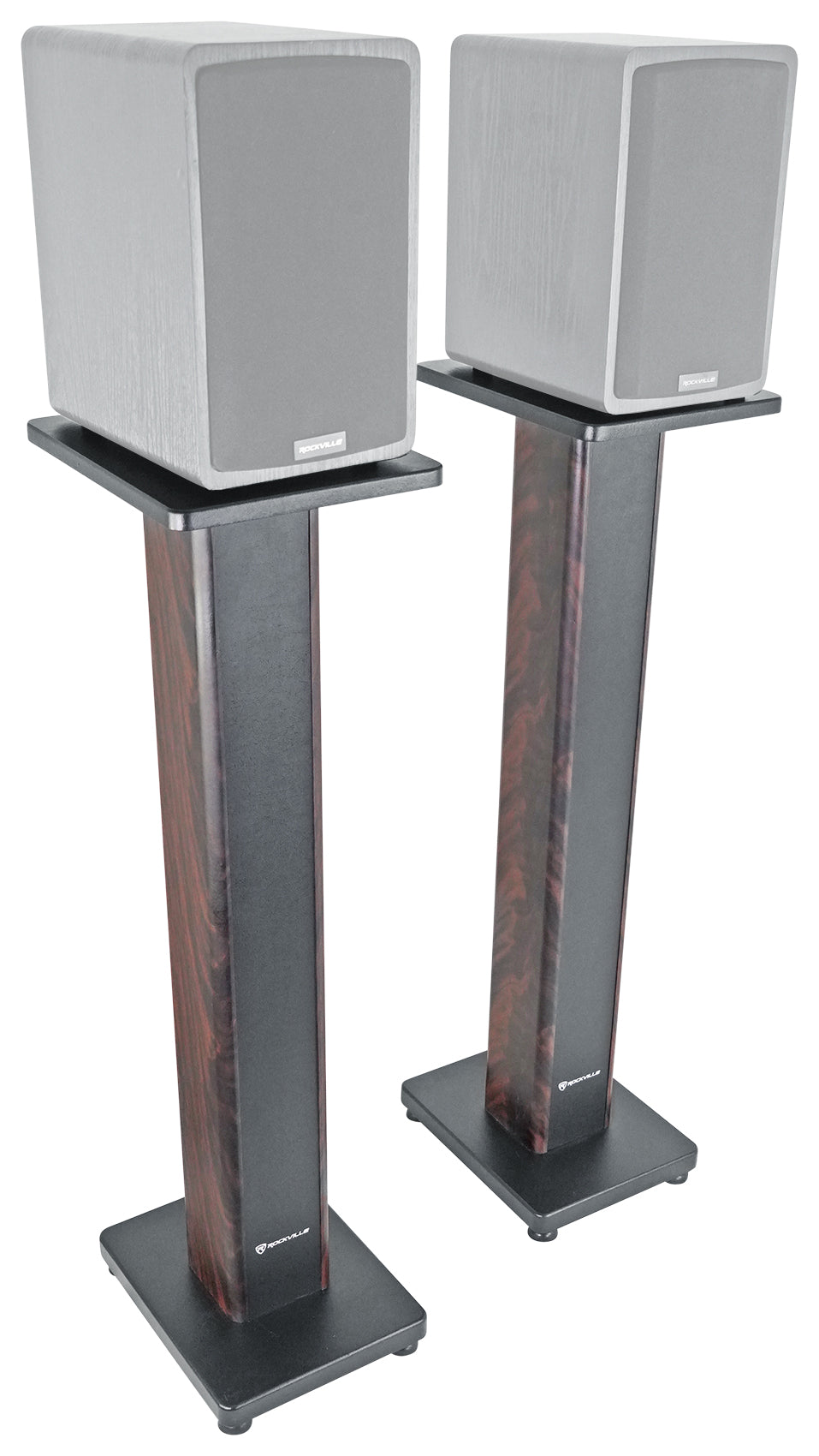 FLX Dark Wood + RHTSD Dark Wood Speaker Stands Bundle