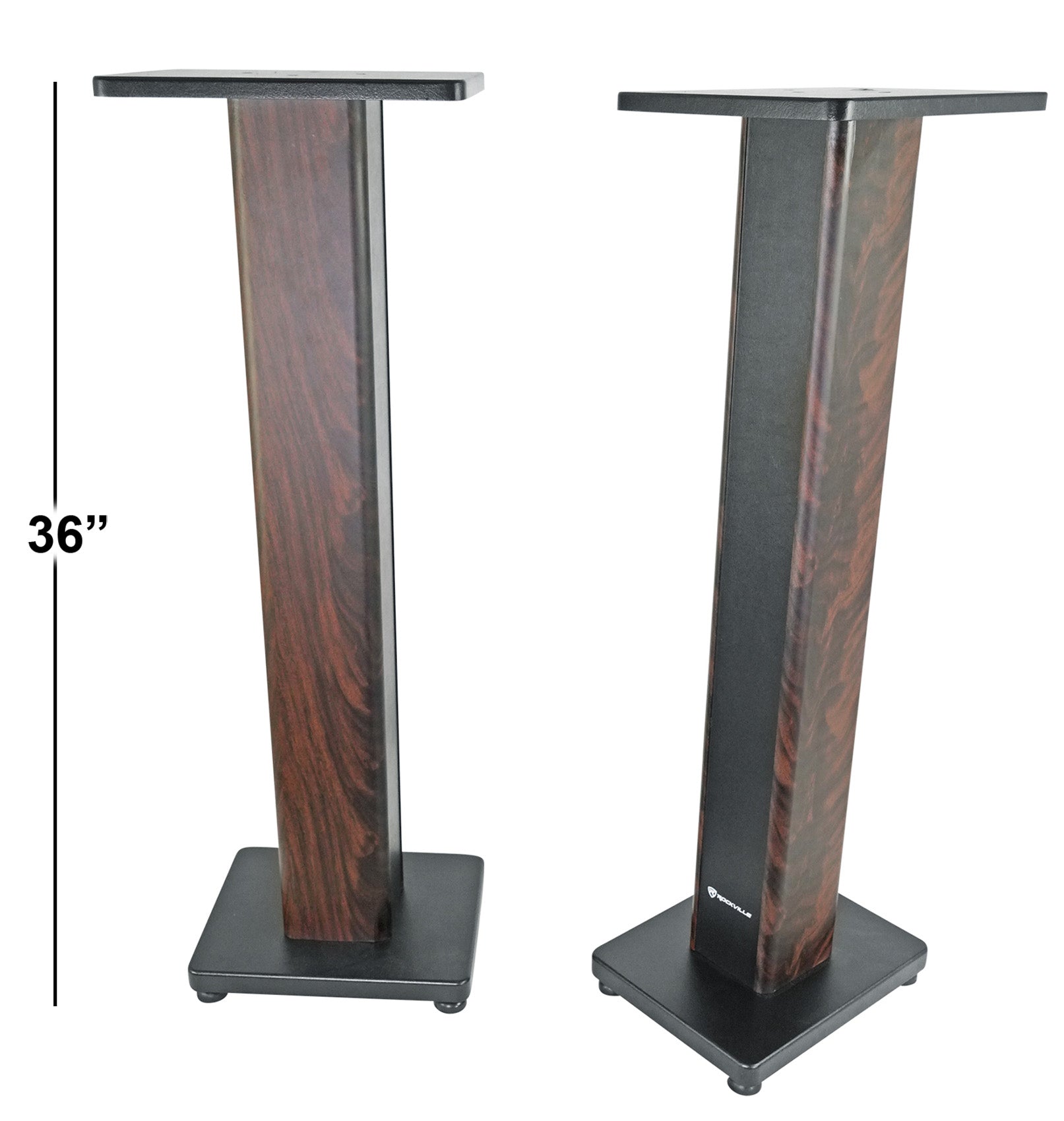 FLX Dark Wood + RHTSD Dark Wood Speaker Stands Bundle