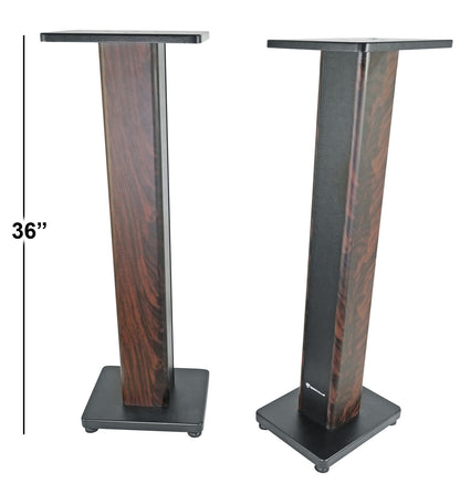 FLX Dark Wood + RHTSD Dark Wood Speaker Stands Bundle