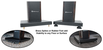 FLX Dark Wood + RHTSD Dark Wood Speaker Stands Bundle