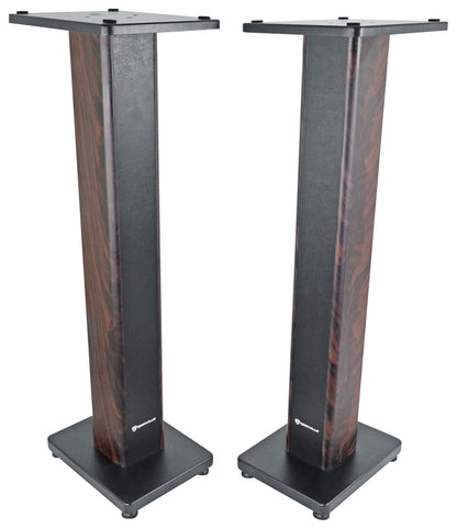 FLX Dark Wood + RHTSD Dark Wood Speaker Stands Bundle