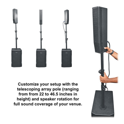 Titan Column 12 2-Pack + RockMix 10FX Mixer Bundle