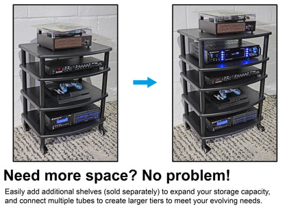 FLX Black 4-Shelf + FLX Black Add-On Shelf Bundle