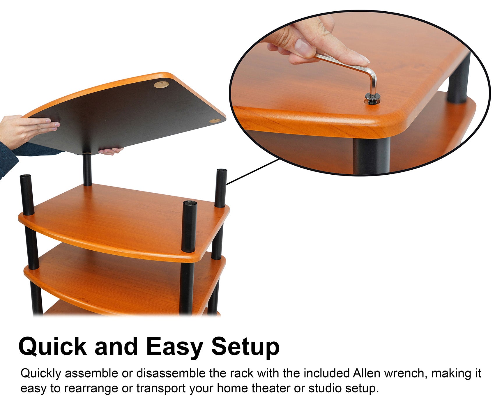 FLX Classic Wood 4-Shelf + Classic Wood Add-On Shelf Bundle