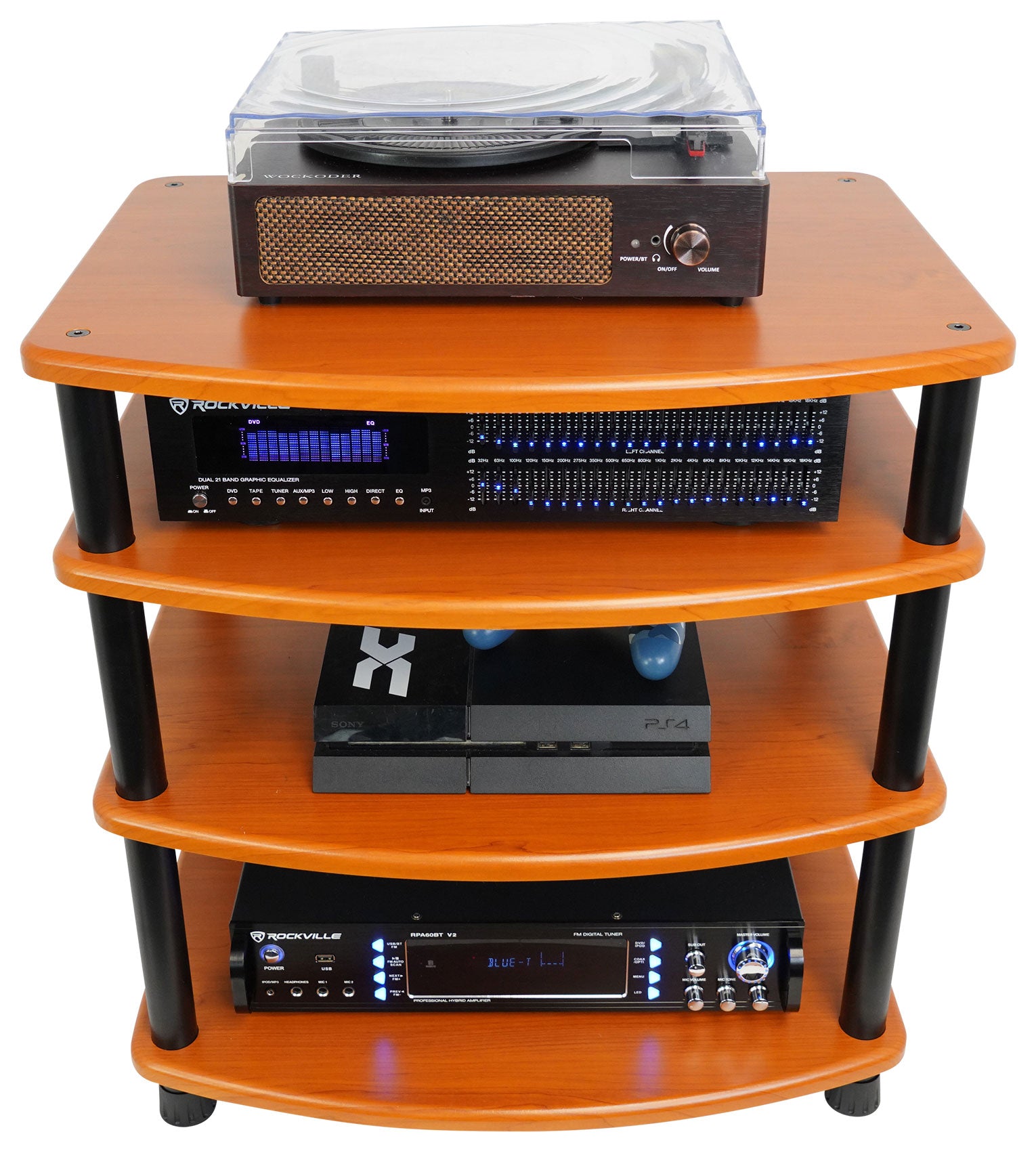 FLX Classic Wood 4-Shelf + Classic Wood Add-On Shelf Bundle