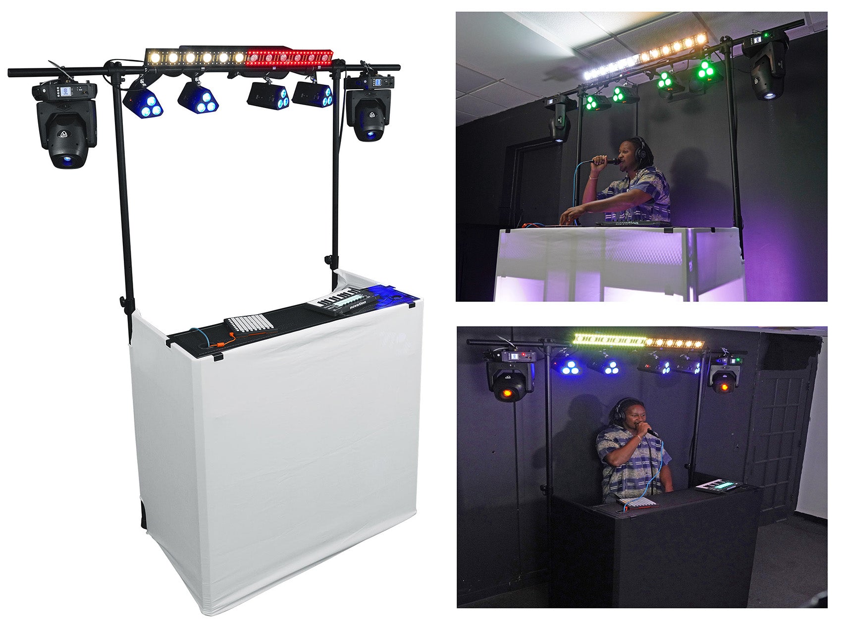 ROCKBOOTH TRUSS DJ Booth + BATTERY PAR 50 White 2-Pack Bundle
