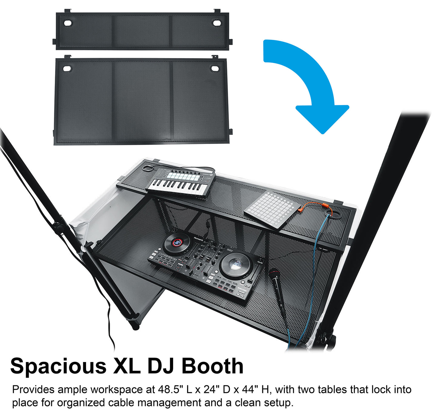 ROCKBOOTH TRUSS DJ Booth + BATTERY PAR 50 White 2-Pack Bundle