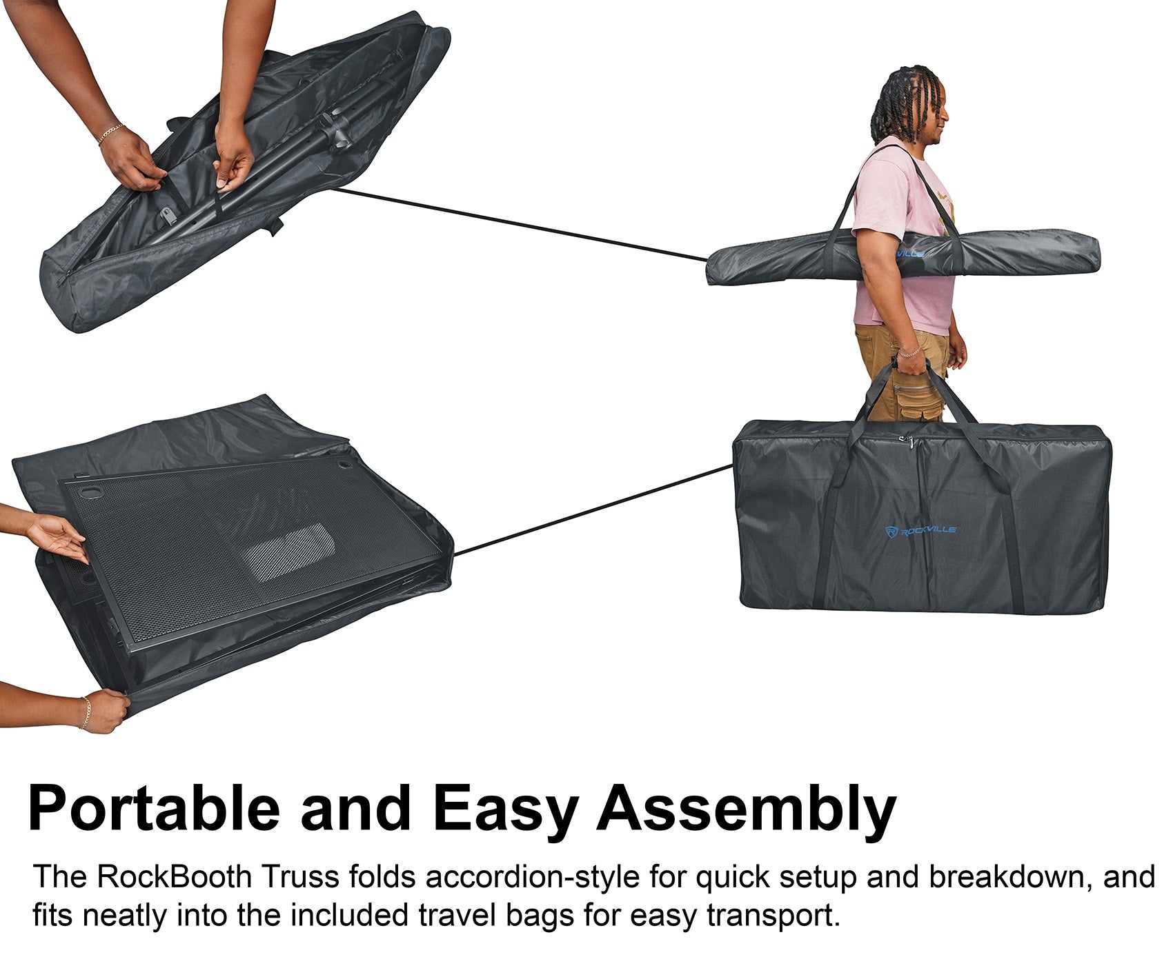 ROCKBOOTH TRUSS DJ Booth + BATTERY PAR 50 White 2-Pack Bundle