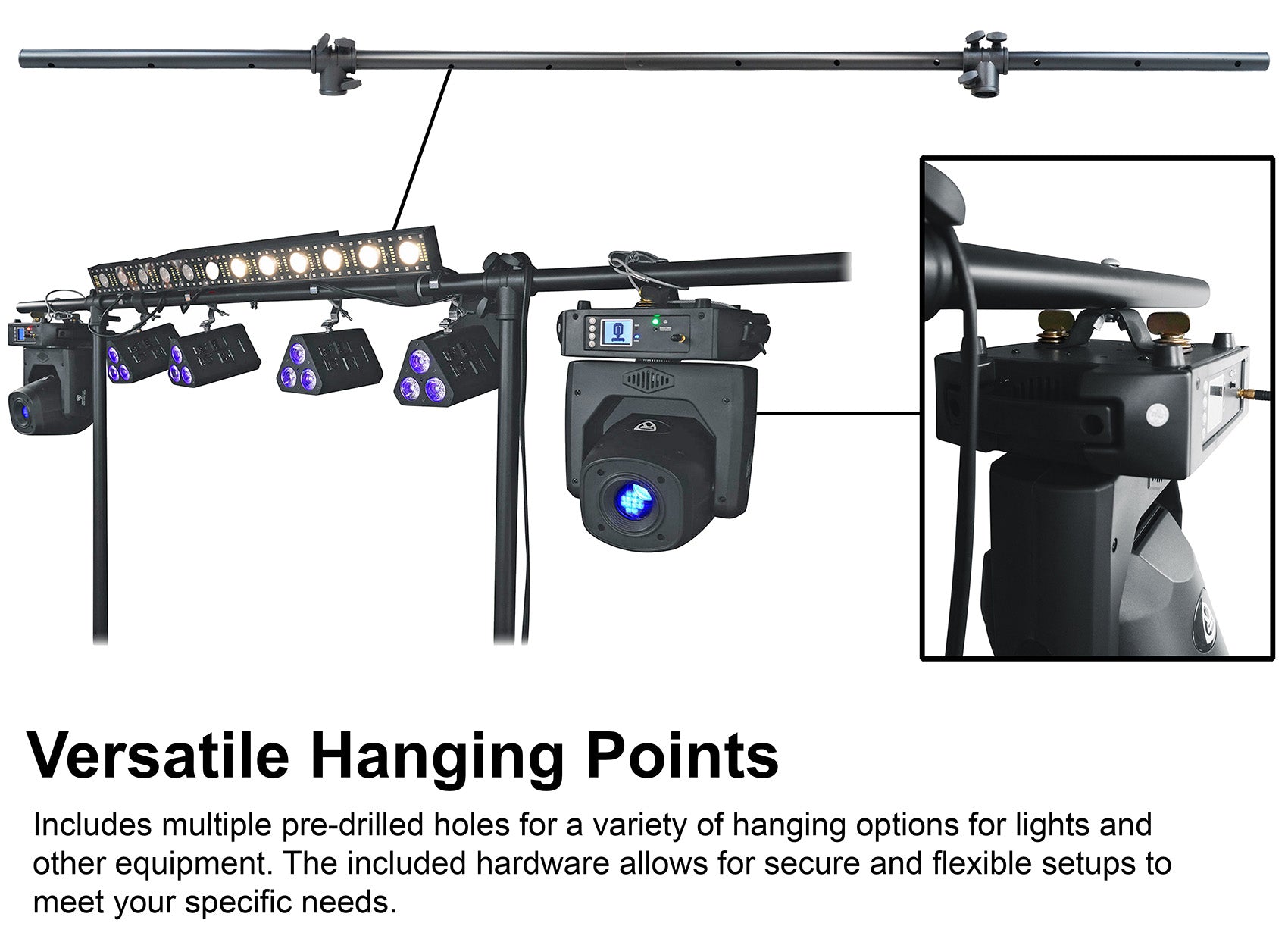 ROCKBOOTH TRUSS DJ Booth + BATTERY PAR 50 White 2-Pack Bundle