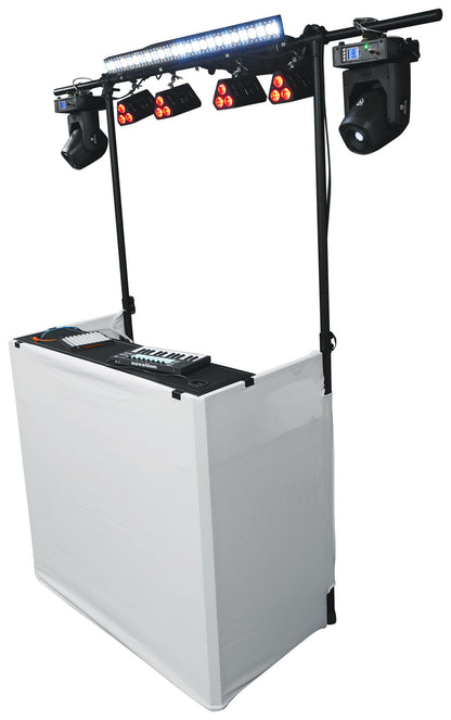 ROCKBOOTH TRUSS DJ Booth + BATTERY PAR 50 White 2-Pack Bundle