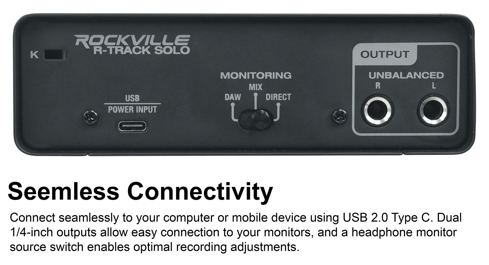 R-TRACK SOLO USB-C Audio Interface + RCM03 Condenser Microphone Bundle