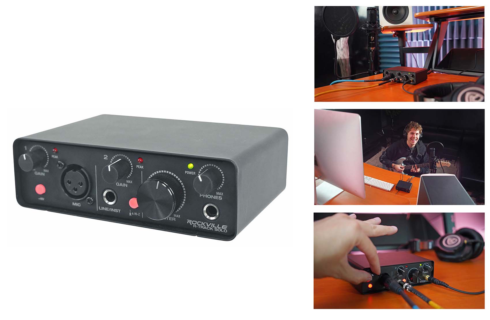 R-TRACK SOLO Interface + RCM03 Mic + PRO-M50 Headphones Bundle