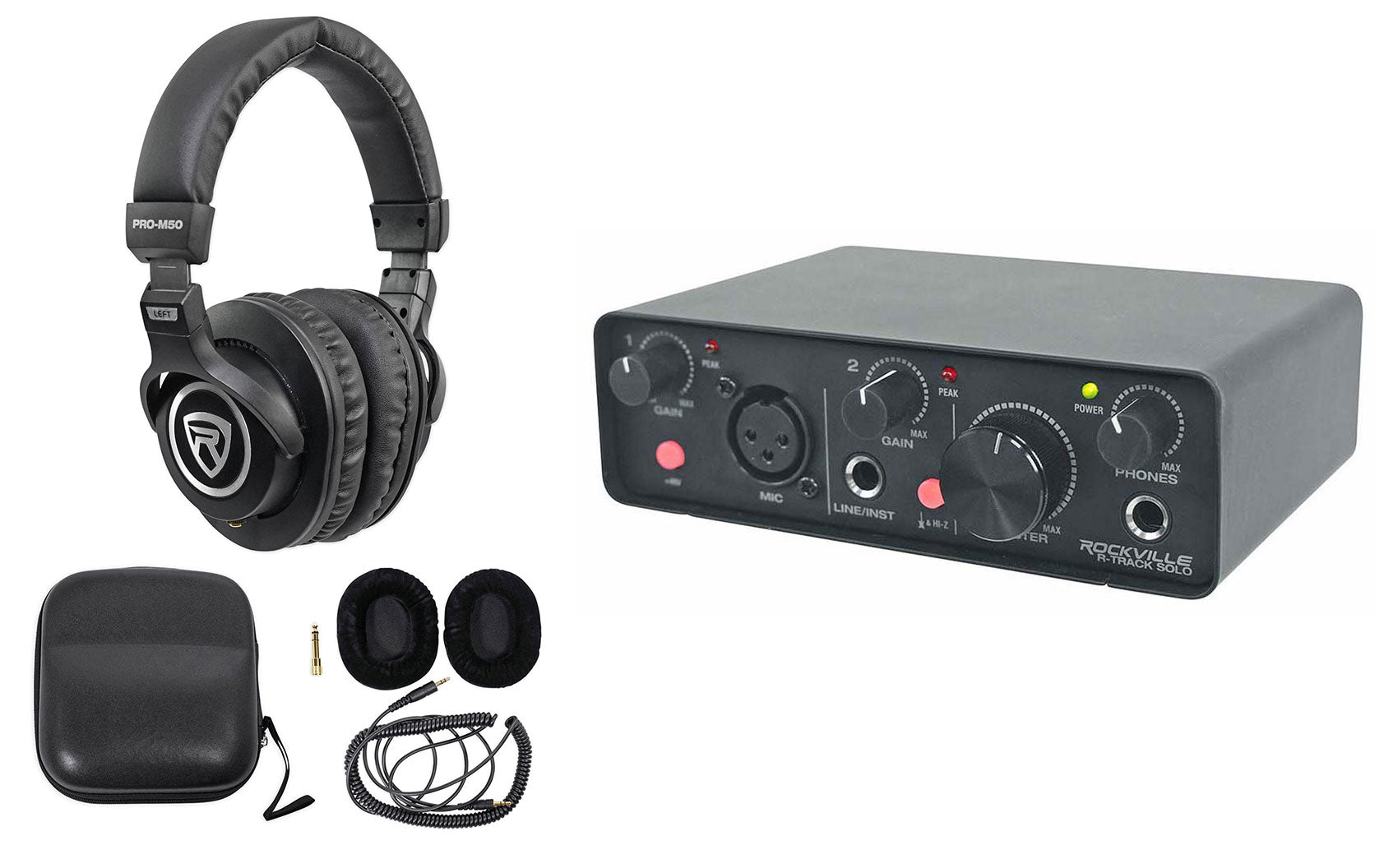 R‑TRACK SOLO USB‑C Interface + PRO‑M50 Headphones Bundle
