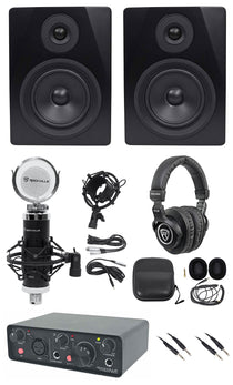 R-TRACK SOLO + APM5B Black Studio Monitors Bundle