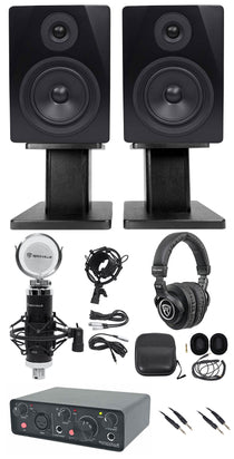 R-TRACK SOLO + APM5B Black Monitors + Desktop Stands Bundle