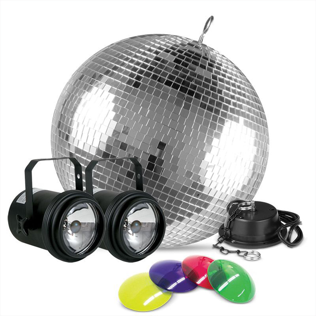 Eliminator American DJ M-502EL 12" Disco Mirror Ball+Motor+Pinspots+Gel+Backpack