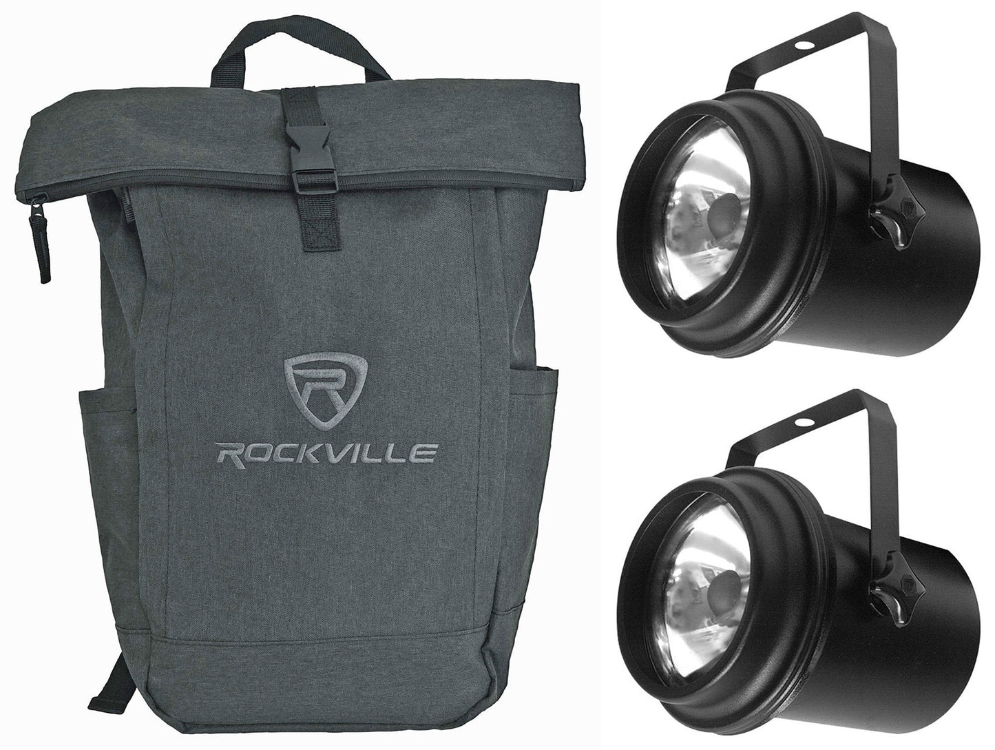 (2) Eliminator ADJ PL-1000 EL Compact Pinspot Par Lights+Backpack PL1000EL