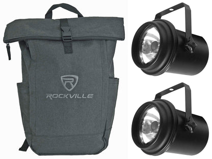 (2) Eliminator ADJ PL-1000 EL Compact Pinspot Par Lights+Backpack PL1000EL