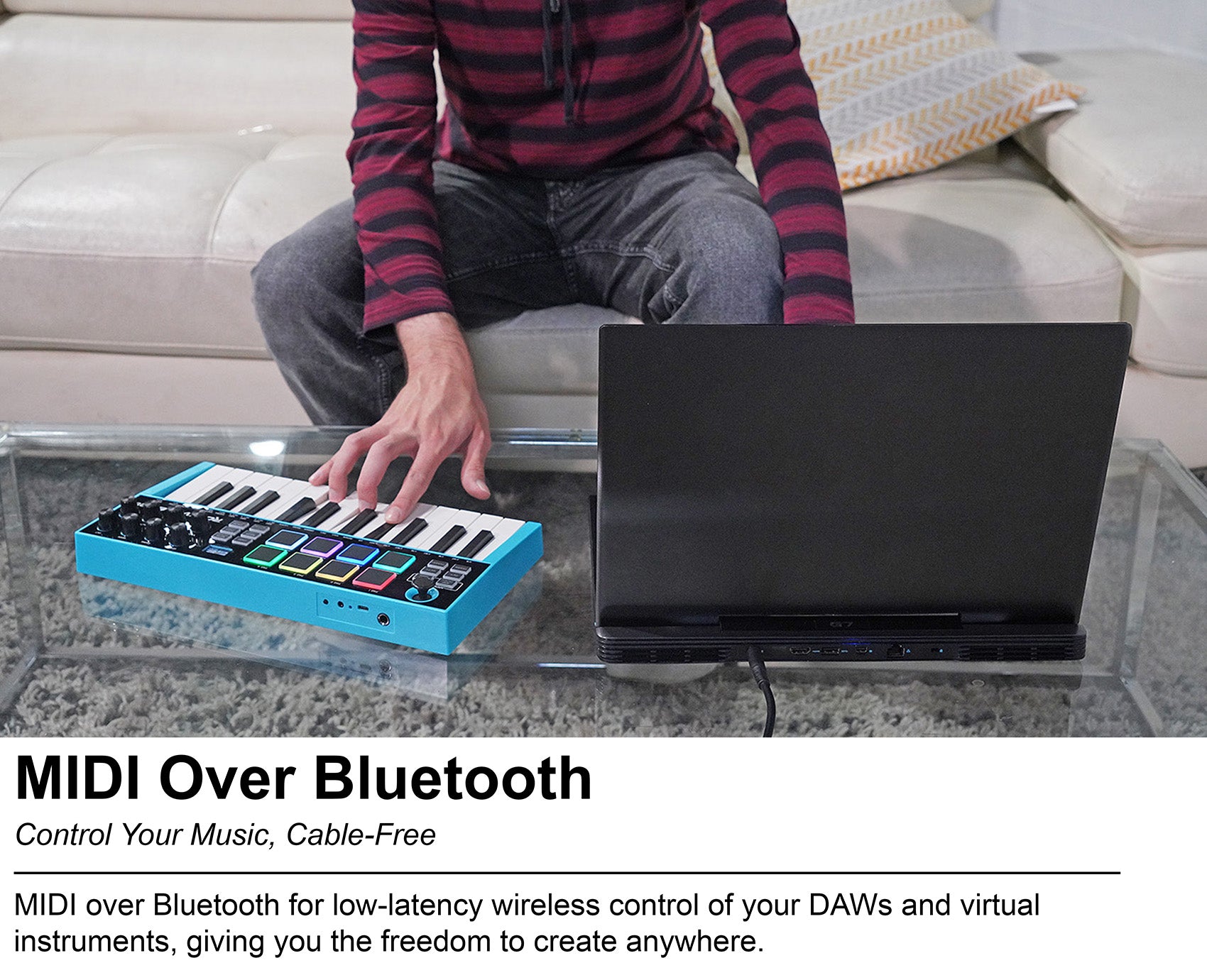 M25 Wireless MIDI Keyboard 25-Key + RCM PRO Condenser Microphone Bundle