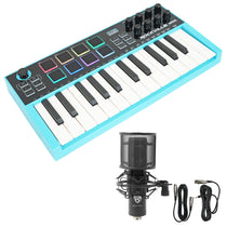 M25 Wireless MIDI Keyboard 25-Key + RCM PRO Condenser Microphone Bundle