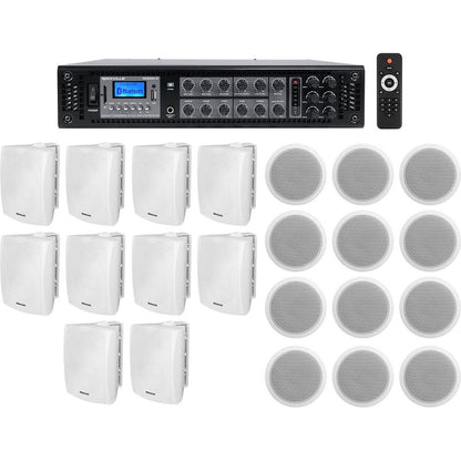 WET-6 White 10-Pack + CCL6T White 12-Pack + RCS350-6 Amplifier Bundle