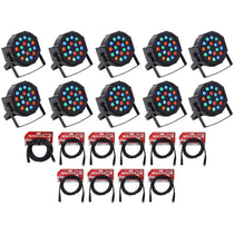 RockPAR50 LED RGB 10-Pack + DMX Cable Bundle