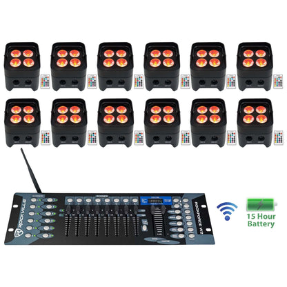 BEST PAR 50 12-Pack + ROCKFORCE W2 DMX Controller Bundle