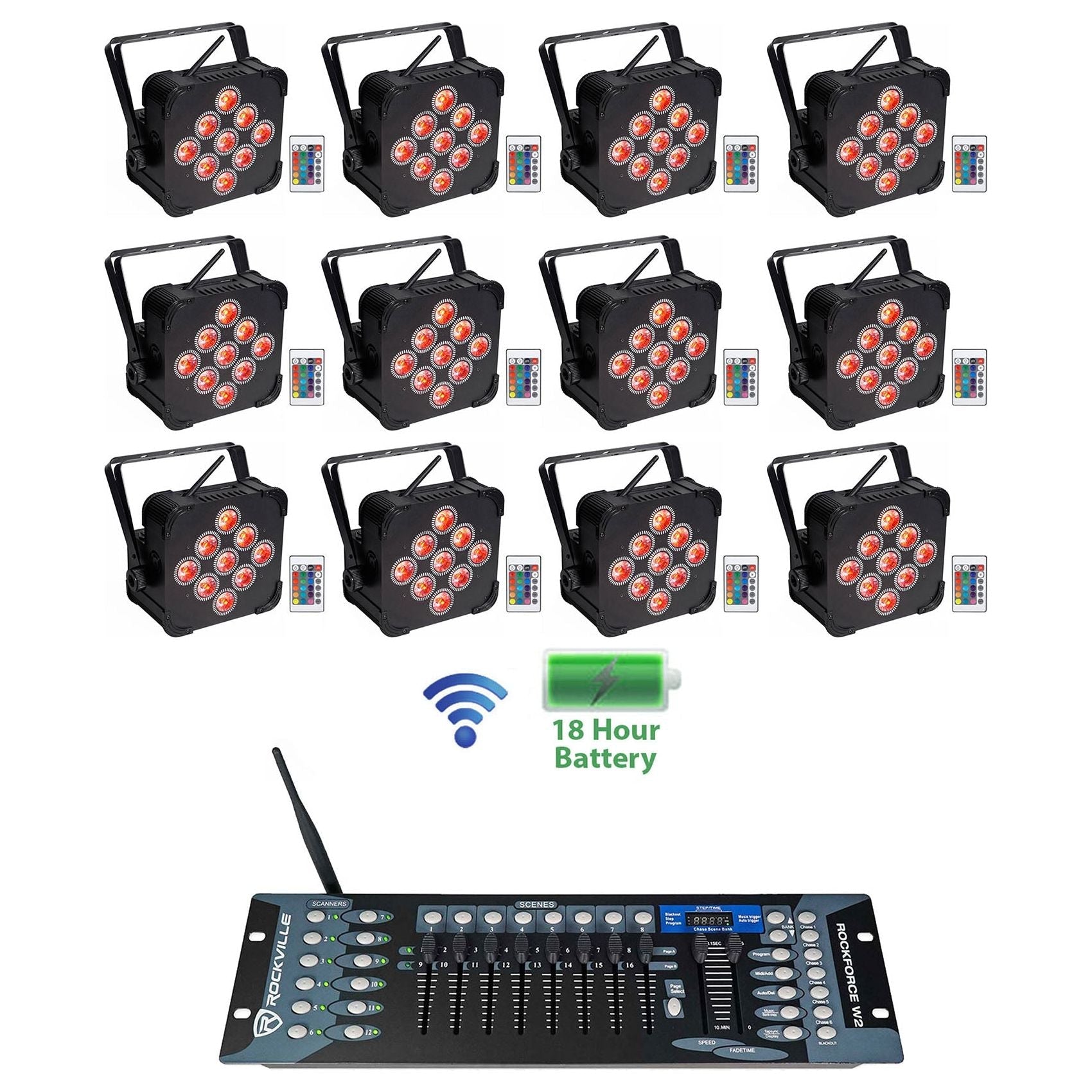 BEST PAR 60 12-Pack + ROCKFORCE W2 DMX Controller Bundle