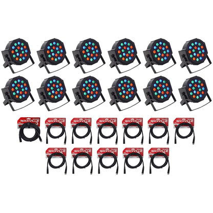 RockPAR50 LED RGB 12-Pack + DMX Cable Bundle
