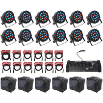 RockPAR50 Black 12-Pack + ROCKFORCE 384 DMX Controller Bundle