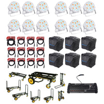 RockPAR50 White 12-Pack + ROCKFORCE 384 DMX Controller Bundle