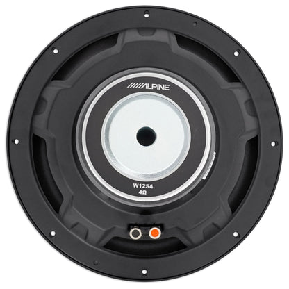 (2) Alpine W12S4 12" 1500 Watt Car Audio Subwoofers + Sealed Sub Box Enclosure