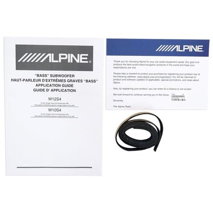 (2) Alpine W12S4 12" 1500 Watt Car Audio Subwoofers + Sealed Sub Box Enclosure