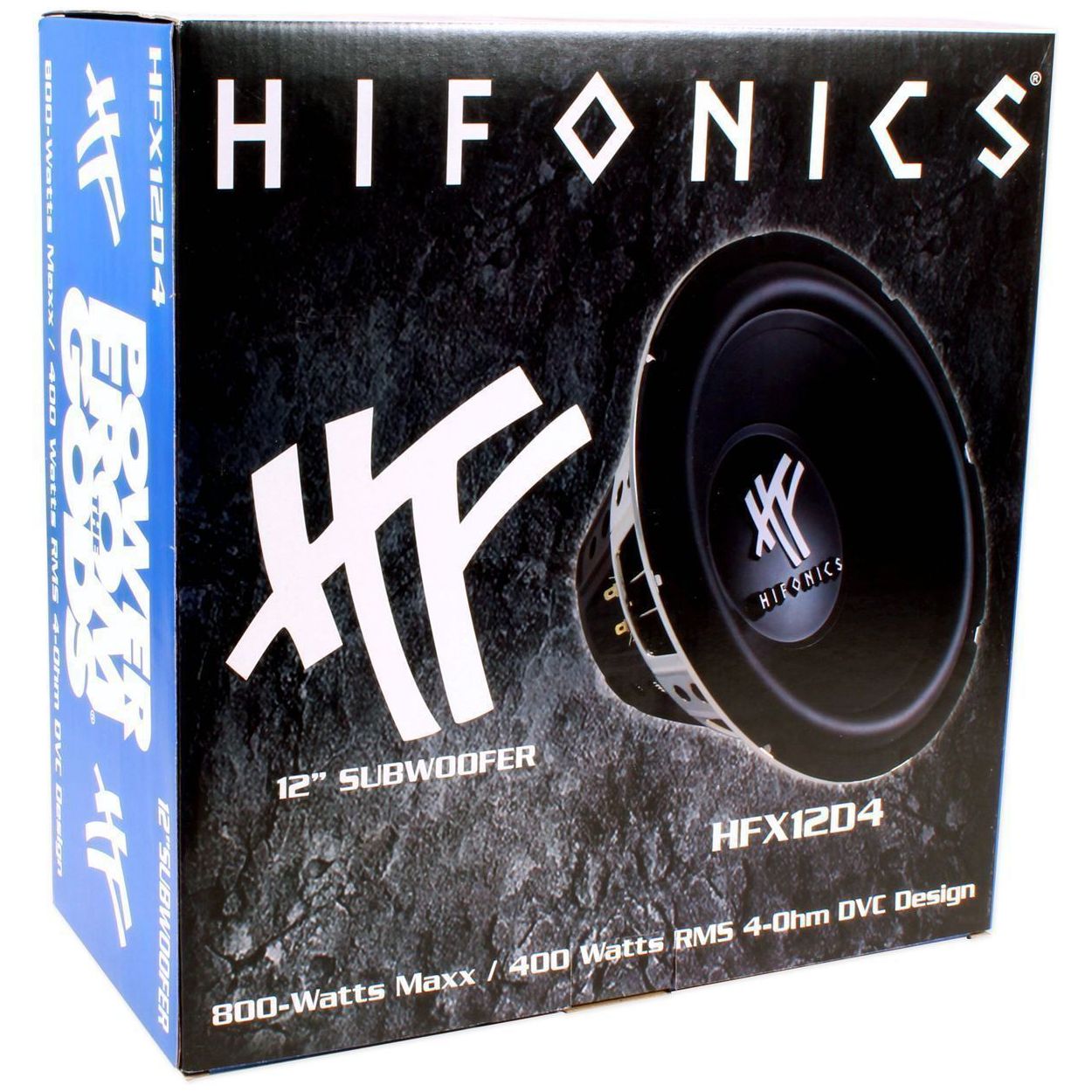 (2) Hifonics HFX12D4 12" 1600w DVC 4-Ohm Car Subwoofers+Sealed Sub Box Enclosure