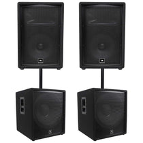 (2) JBL JRX212 1000w 12" 2-Way DJ P/A Speakers+(2) 18" 1400w Subwoofers Pro Subs
