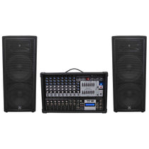 (2) JBL JRX225 Dual 15" 4000w DJ/PA Speakers+Powered 12-Ch. Mixer w/ 7 Band EQ